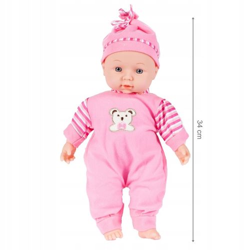 LALKA BOBAS W ŚPIOSZKACH MÓWI ŚMIEJE SIĘ 34CM MIĘKKA ŚLICZNA UBRANKO CZAPKA na Arena.pl