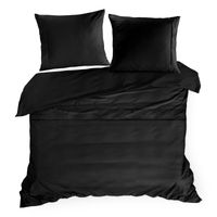 Pościel czarna Elegante 200x220 + 70x80 makosatyna luksusowy styl