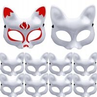 10 SZT PLASTIKOWA MASKA KOTA DO MALOWANIA DIY KOT NA TWARZ HALLOWEEN ZESTAW