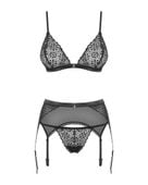 shibu komplet 3-częściowy czarny  s/m obsessive