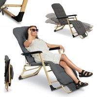 LEŻAK PLAŻOWY Ogrodowy szary PODUSZKA na SIEDZISKO Wygodny Tadar