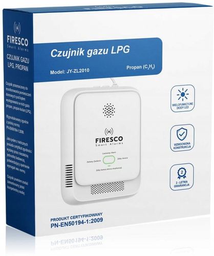 CZUJNIK GAZU LPG Firesco JY-ZL2010 DETEKTOR PROPANU CZUJKA PROPANU-BUTANU na Arena.pl