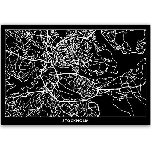 Obraz na płótnie – Canvas, plan miasta Sztokholm 60x40 na Arena.pl