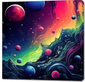 Obraz 100x100cm Kalejdoskop Galaktyk