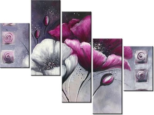 100 75CM OBRAZ 5 ELEM MALOWANE MAKI ŚCIENNY na Arena.pl