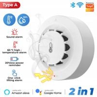 Czujnik Dymu Wilgotności Ciepli WiFi/Bezprzewodowy Alarm WIFI