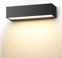 KINKIET SCIENNY LED ZEWNETRZNY CZARNY WODOODPORNY 16W 3000K IP65