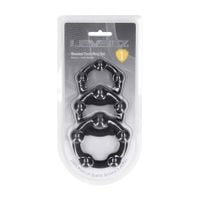 beaded silicone cockring set of 3 - s/m/l - black