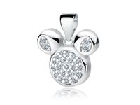 Rodowany srebrny delikatny wisior wisiorek myszka mysz mouse cyrkonia białe cyrkonie srebro 925 Z1653CR_W