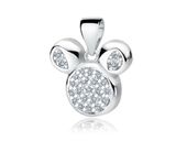 Rodowany srebrny delikatny wisior wisiorek myszka mysz mouse cyrkonia białe cyrkonie srebro 925 Z1653CR_W