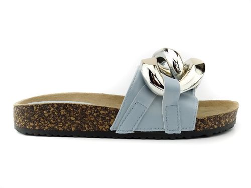 Błękitne klapki duży łańcuch 36 na Arena.pl