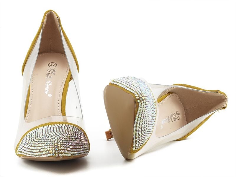 Szpilki damskie przeźroczyste z cyrkoniami 36 zdjęcie 6