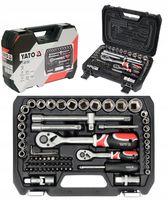 YATO ZESTAW NARZĘDZIOWY KLUCZY NASADOWYCH BITY NASADKI 1/4'' 1/2'' 72el.