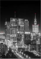 100 70CM OBRAZ PŁÓTNO WARSZAWA NOCĄ PŁÓTNO RAMA