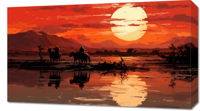 Obraz 70x40cm Zachód Słońca na Prerii zdjęcie 1