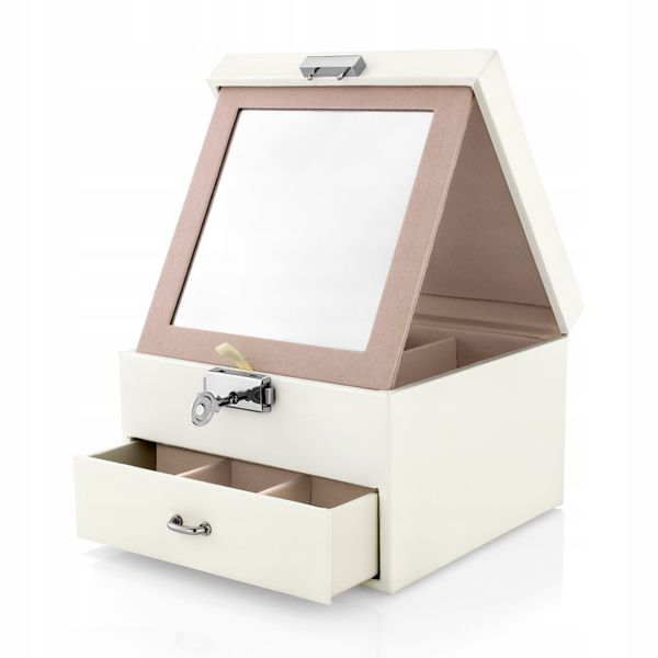 SZKATUŁKA KUFEREK na biżuterię LUSTRO WALENTYNKI zdjęcie 4