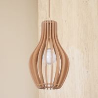 Wisząca lampa skandynawska Ika 4171 salonowa nad stół drewniana