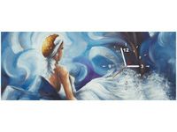 100X40CM ZEGAR BŁĘKITNA DAMA OBRAZ