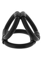 pierścień erekcyjny z uprzężą tri ring seven creations czarny