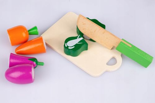 DREWNIANE OWOCE I WARZYWA DO KROJENIA NA RZEPY NÓŻ DESKA KINDERPLAY na Arena.pl