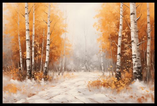 Plakat 60x40cm Jesienne Brzozy na Arena.pl