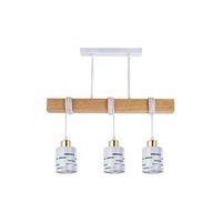 OPRAWA WISZĄCA E27 ELEN 3X LED STAL DREWNO BIAŁY ZŁOTY