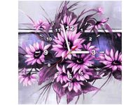 40X40CM ZEGAR SŁONECZNIKI FIOLECIE OBRAZ