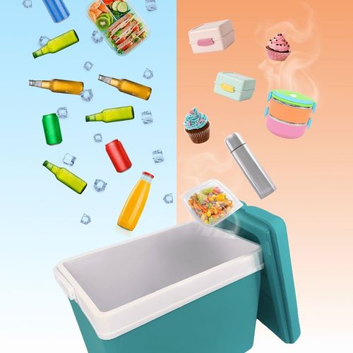 LODÓWKA TURYSTYCZNA 35L TURKUSOWA na WKŁADY MROŻĄCE do auta KAMPERA łodzi na Arena.pl