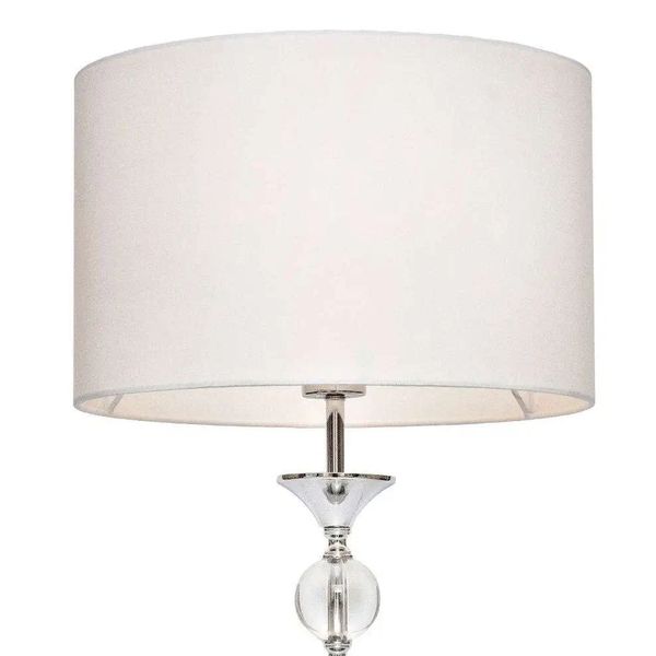 Stołowa lampka z abażurem REA RLT93163-1W szklana biała srebrna zdjęcie 3