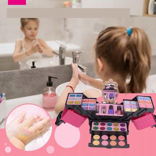 ZESTAW KOSMETYKÓW DO MAKIJAŻU I PAZNOKCI KUFEREK MAKE UP PREZENT DLA DZIECI na Arena.pl