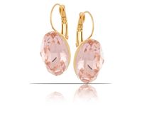 kolczyki z dużym, owalnym, różowym kryształem (p22/zim/16/1au)