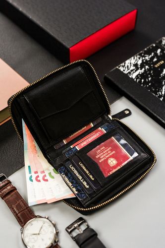 duży, skórzany portfel męski na zamek - peterson na Arena.pl