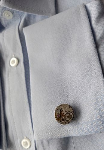 Spinki do mankietów Zegarek Werk Mechanizm Zegarka Steampunk Metalowe Etui na Arena.pl