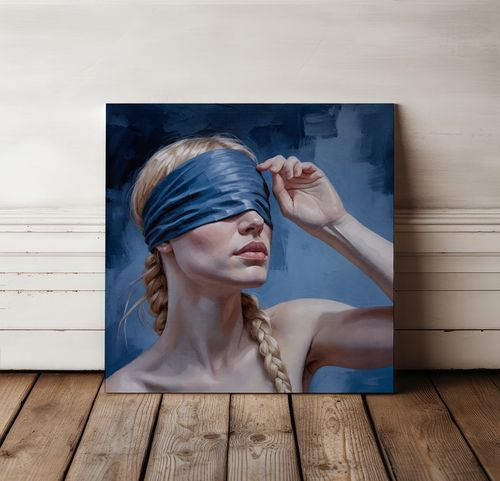 Obraz na płótnie abstrakcja kobieta warkocz 100x100 cm na Arena.pl