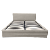 Łóżko tapicerowane Cordo 160x200 taupe stelaż pojemnik zagłówek