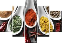 70 100CM OBRAZ 5 ELEM SMAKI ŚWIATA DRUK PŁÓTNO