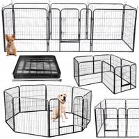 Duży Metalowy Kojec Klatka Zagroda DLA PSA PSÓW ZWIERZĄT XXXL 8 PANELI