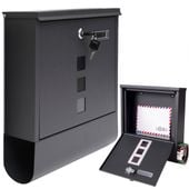 Duża skrzynka pocztowa na listy gazety ulotki pocztę A4 szary antracyt