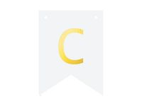 Baner DIY, 16 cm, biały, literka "C" [stwórz swój baner]