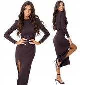 DOPASOWANA SUKIENKA MAXI PÓŁGOLF PODUSZKI ROZCIĘCIE Z WISKOZY -