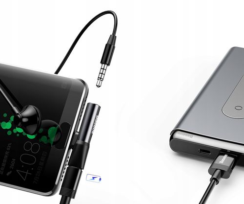 Adapter Audio Baseus USB-C do Mini Jack 3.5mm + USB-C (czarny) na Arena.pl