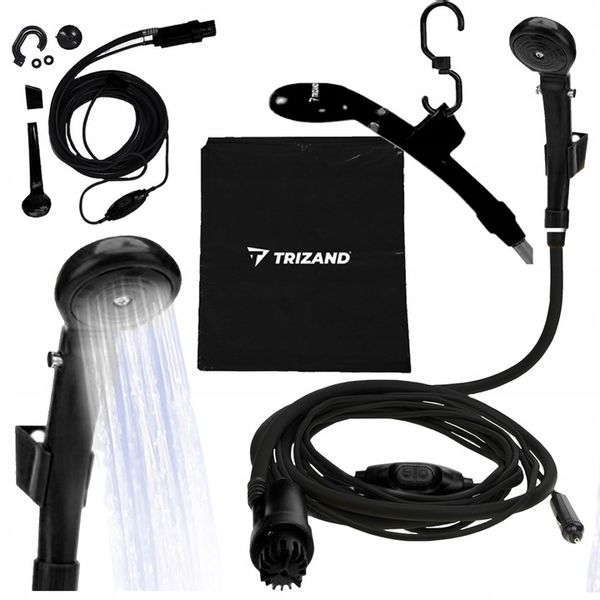 Prysznic TURYSTYCZNY Kempingowy pod Namiot Przenośny Pompka Elektryczna 12V zdjęcie 4