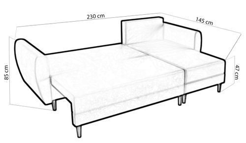 Narożnik rozkładany skandynawski PONO rogówka do salonu spanie na Arena.pl