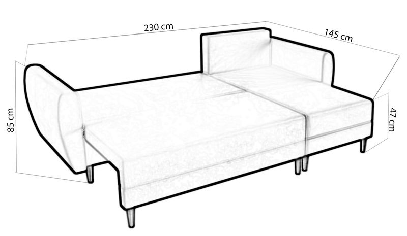 Narożnik rozkładany skandynawski PONO rogówka do salonu spanie zdjęcie 2