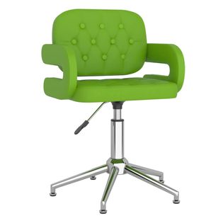 Obrotowe Krzesło Biurowe, Zielone, Obite Sztuczną Skórą