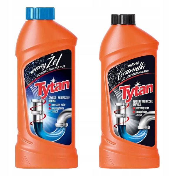 ŻEL + GRANULKI DO UDRAŻNIANIA RUR TYTAN 500+400g zdjęcie 1
