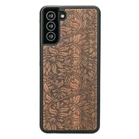 drewniane etui na samsung galaxy s21 liście jabłoń