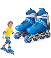 Rolki dziecięce regulowane 35-38 dla dzieci do nauki jazdy NIEBIESKIE