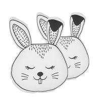 Zestaw 2 poduszek dla dzieci królik 53 x 43 cm biało-czarny KANPUR