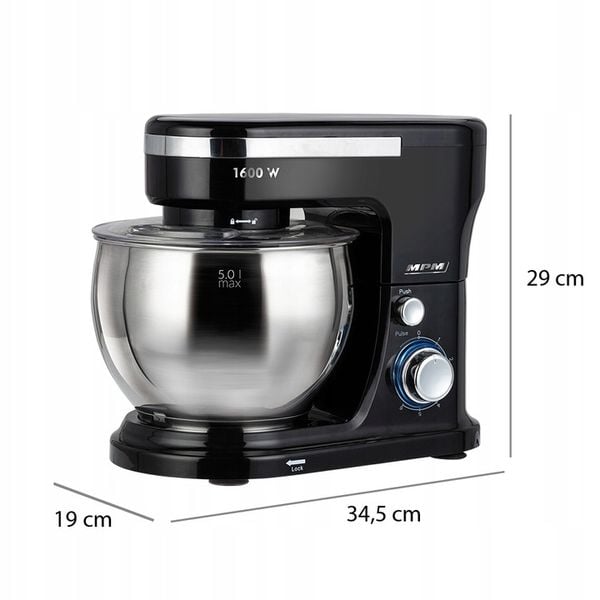 Robot kuchenny planetarny wielofunkcyjny 2 misy zestaw czarny MPM MRK-21 zdjęcie 5